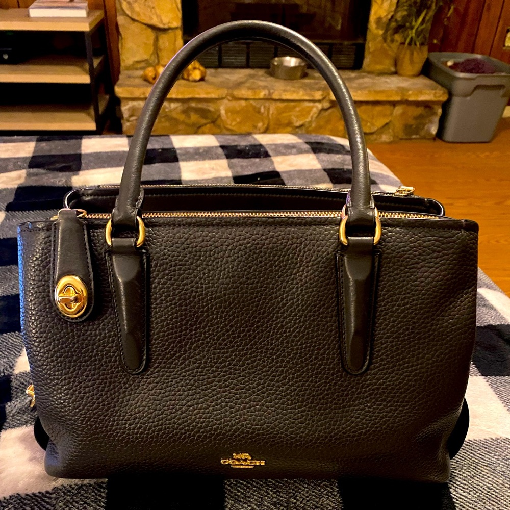 Coach Brooklyn Carryall Satchel. Tons of different pockets, zippers, & storage